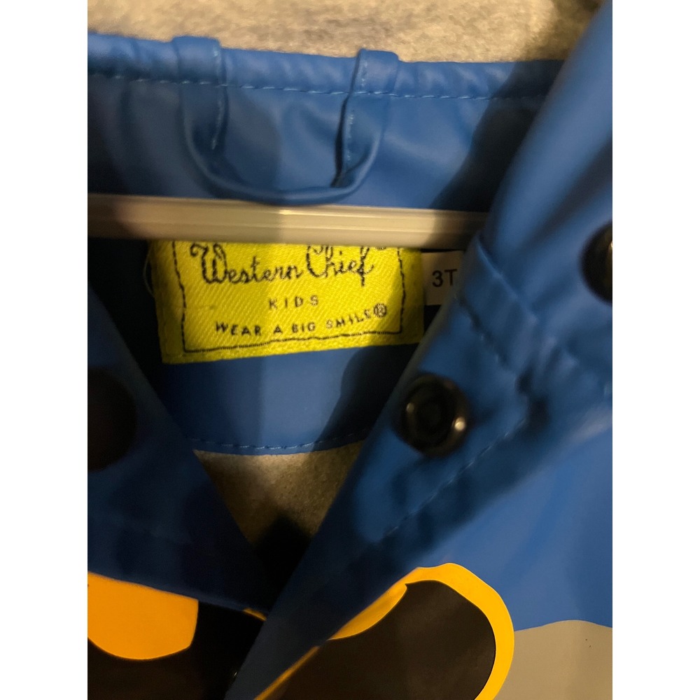 Western Chief Kids Batman Raincoat Blue Grey Hooded Fleece Lined Jacket 3T - Picture 4 of 6